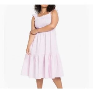 Eloquii Smocked Bodice Ruffle Day Dress